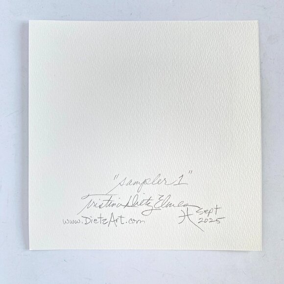 Sampler 1 Original Art Abstract Watercolor Painting on 8x8in Paper - Picture 6 of 6